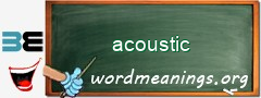 WordMeaning blackboard for acoustic